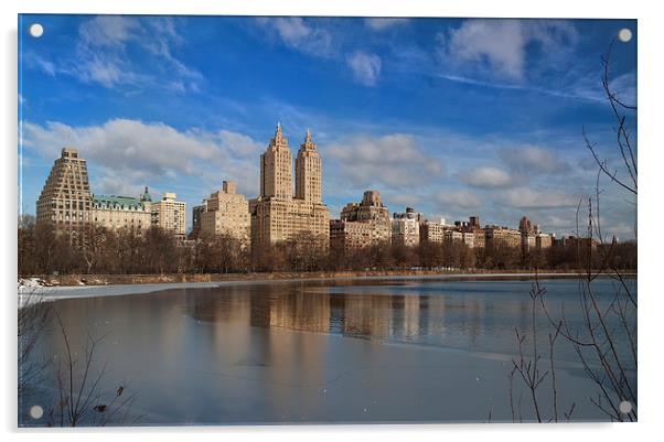  Frozen Lake in Central Park. Acrylic by Mark Godden