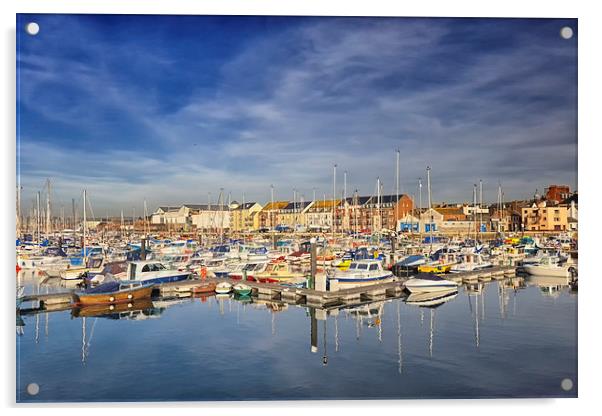  Weymouth Marina. Acrylic by Mark Godden