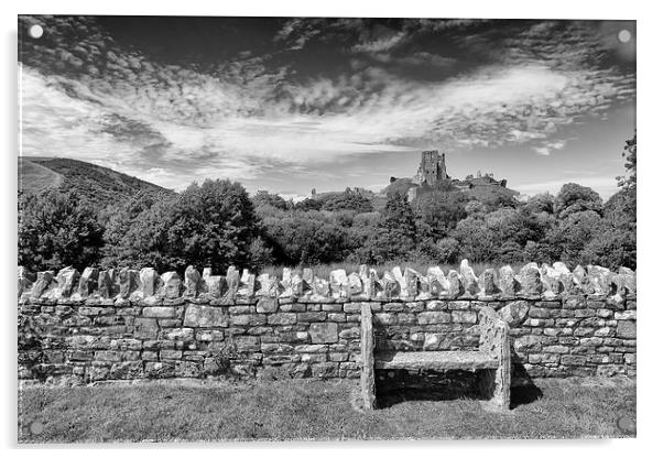 Corfe Castle. Acrylic by Mark Godden