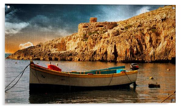  A Boat in Malta Acrylic by Rich Wiltshire