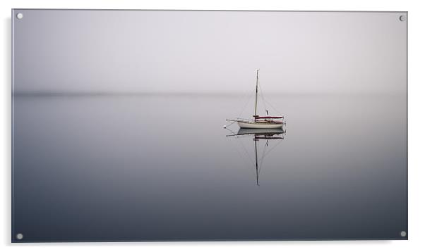  Loch Linnhe, Boat in mist Acrylic by Scott Robertson