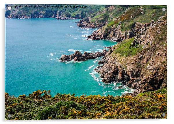 Guernsey Coastline  Acrylic by Judith Lightfoot