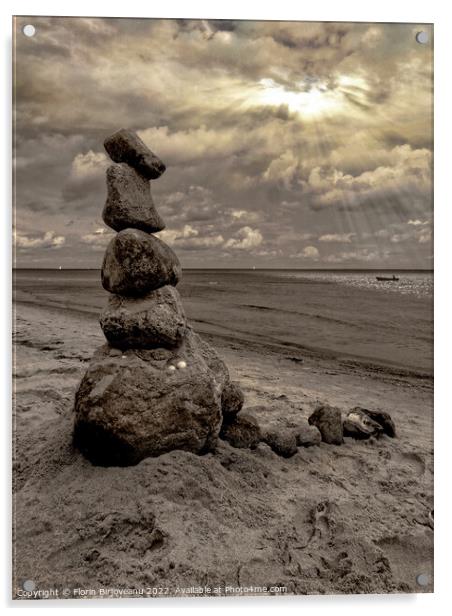 STONE STACKING Acrylic by Florin Birjoveanu