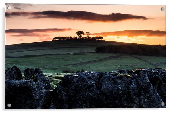 Minninglow Sunrise Acrylic by John Cropper