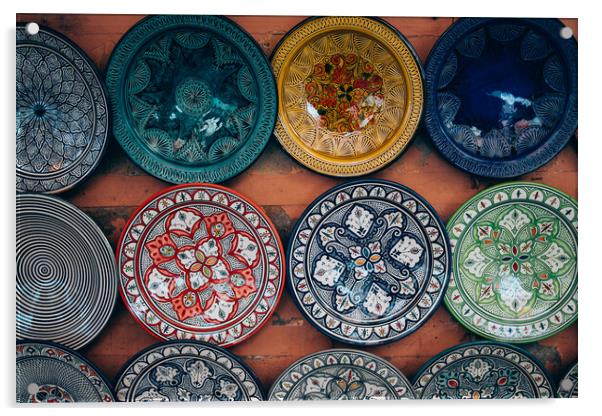 Moroccan Plates Acrylic by Patrycja Polechonska