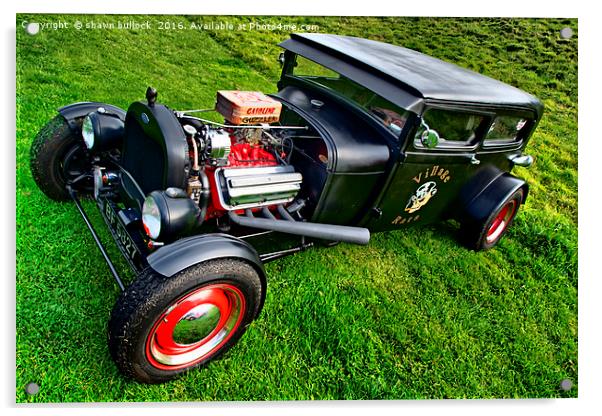 Village hot rod Acrylic by shawn bullock