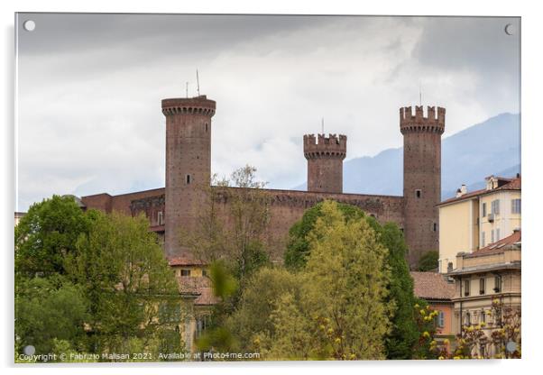 Castello di ivrea Medieval Castle  Acrylic by Fabrizio Malisan
