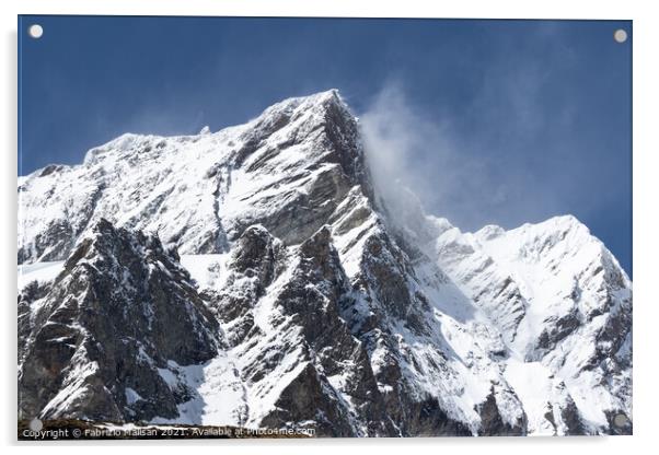 Wind Blowing Snow Cervinia Wildlife Aosta Valley Italy @FabrizioMalisan Photography-6006 Acrylic by Fabrizio Malisan
