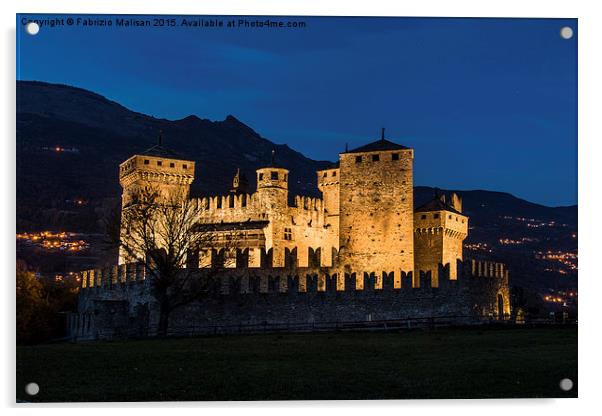  Fenis Castle - Aosta Italy Acrylic by Fabrizio Malisan