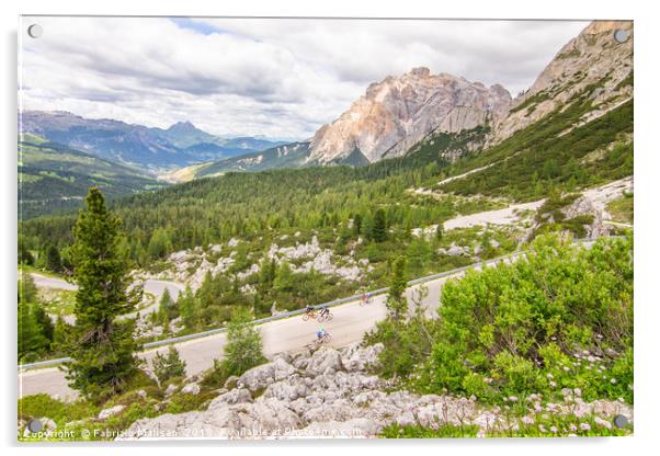 Landscape Dolomites Cycling Alta Badia Trentino Al Acrylic by Fabrizio Malisan
