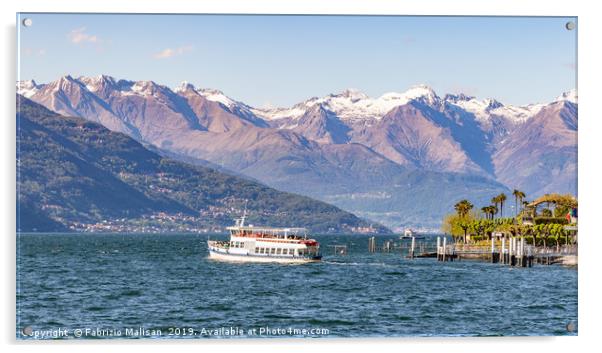Landscape of Bellagio Lake Como Lombardia Italy  Acrylic by Fabrizio Malisan
