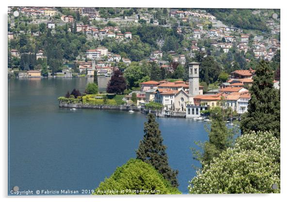 A beautiful Landscape view of Lake Como from Torno Acrylic by Fabrizio Malisan
