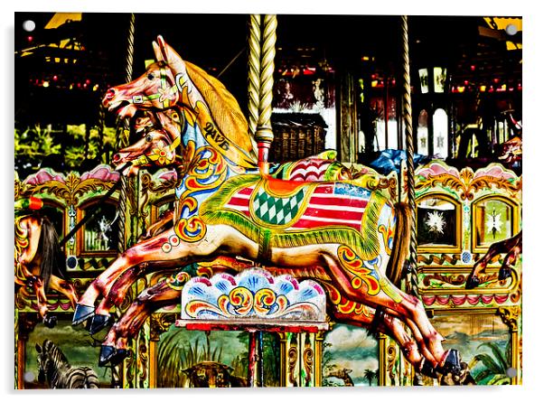  Dave The Carousel Horse Acrylic by Tanya Hall