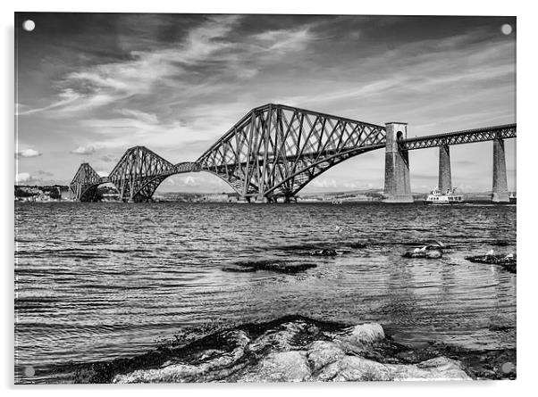 Forth Bridge - Cantilever bridge in Scotland Acrylic by Tanya Hall