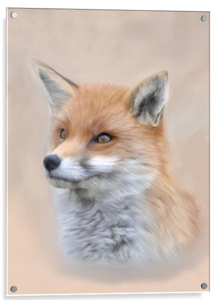 Fox, Siona The Wild Fox Acrylic by Tanya Hall