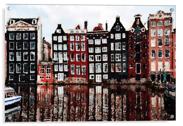 Amsterdam Houses, Print Acrylic by Tanya Hall