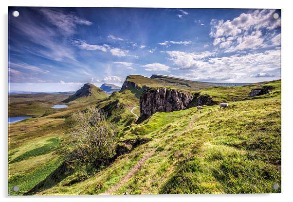 The Quiraing on the isle of Skye During the Daytim Acrylic by David Hirst