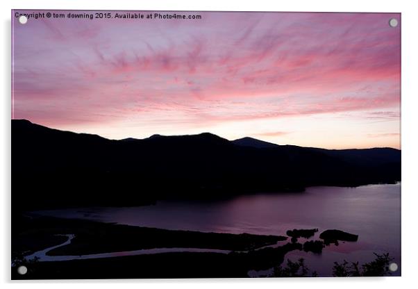  Catbells in silhouette Acrylic by tom downing