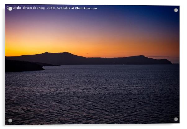 greek sunset Acrylic by tom downing