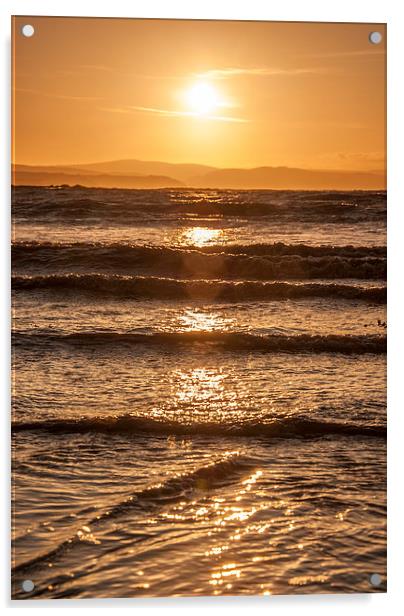  Kilve Seas at Sunset Acrylic by Bob Small