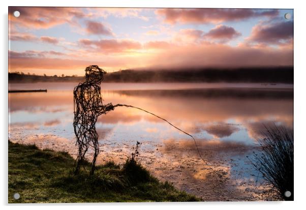Wicker Fisherman Acrylic by Bob Small