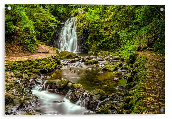 Glenoe Waterfall in Northern ireland Acrylic by Alan Campbell