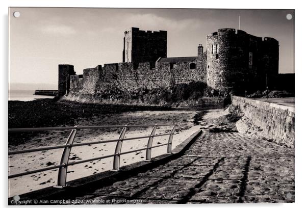 The Cobbled Path at Carrickfergus Castle Acrylic by Alan Campbell