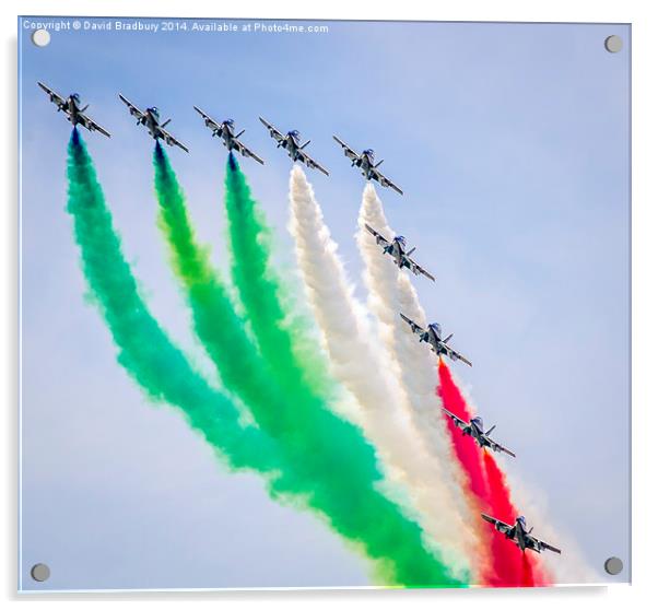  Italian Frecce Tricolori Acrylic by David Bradbury