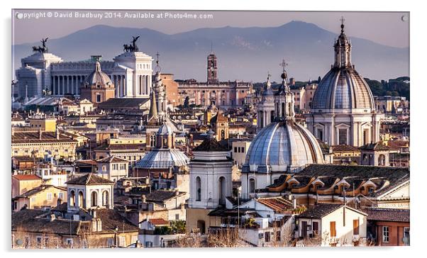  Rome Rooftops Acrylic by David Bradbury