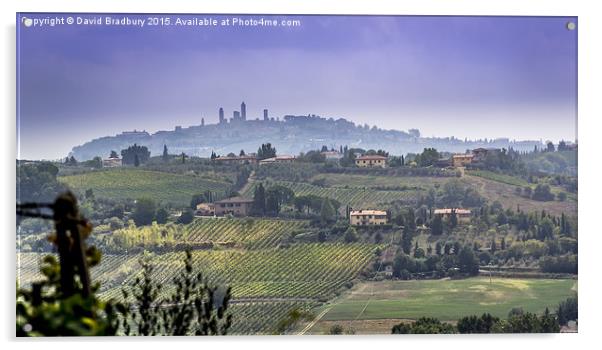  San Gimignano Landscape Acrylic by David Bradbury