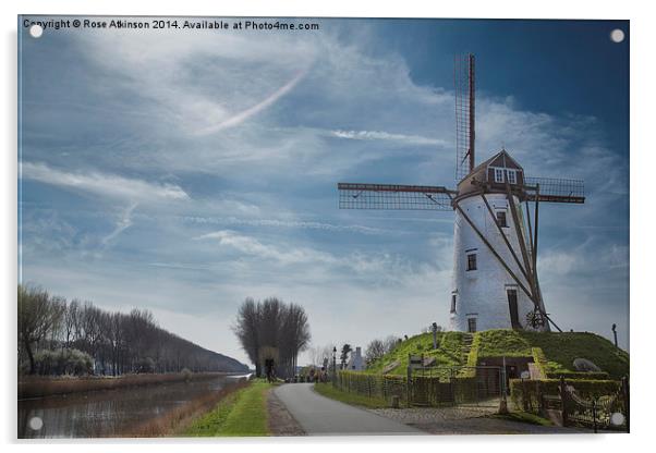  Windmill at Damme, Belgium Acrylic by Rose Atkinson