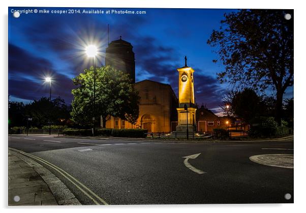 twilight comes to st Bridget's church Isleworth Acrylic by mike cooper