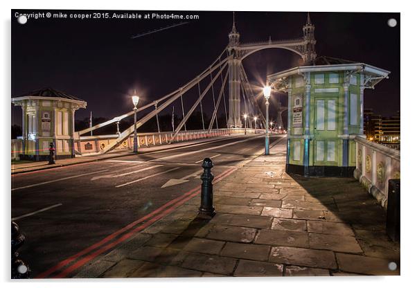  Albert bridge at dawn,toll booth Acrylic by mike cooper