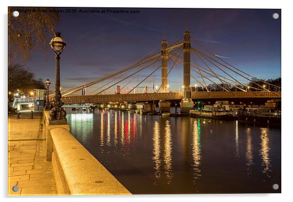  albert bridge over the thames Acrylic by mike cooper