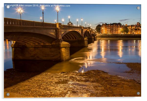  low tide at Battersea  bridge Acrylic by mike cooper