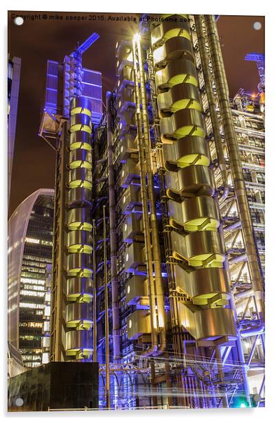  One Lime street London the Lloyds building Acrylic by mike cooper