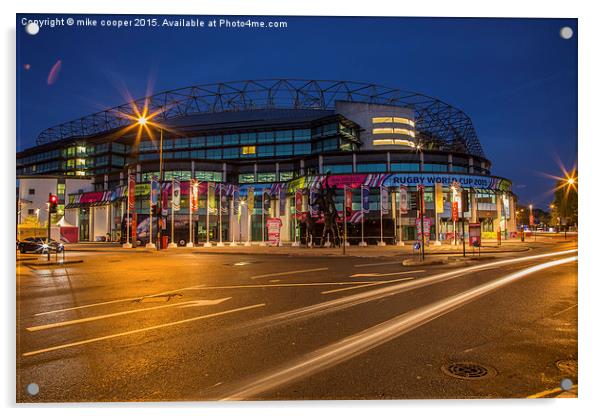  Twickenham stadium home of the 2015 world cup Acrylic by mike cooper