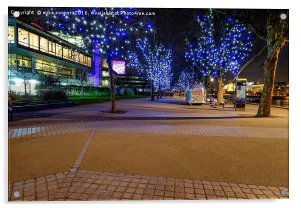 south bank tree lights Acrylic by mike cooper