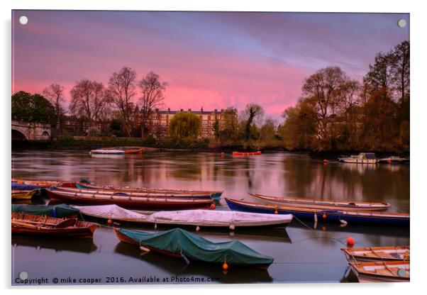red sky over Richmond Acrylic by mike cooper