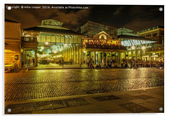 night fall in Covent garden Acrylic by mike cooper