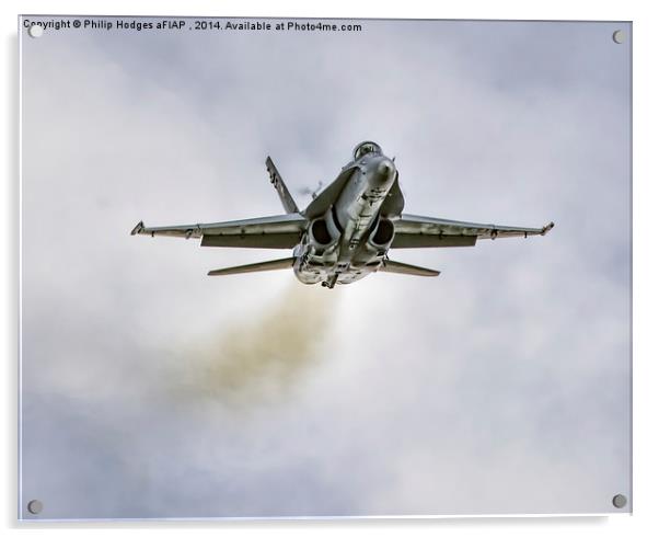 McDonnell Douglas F/A-18C Hornet Acrylic by Philip Hodges aFIAP ,