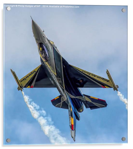 Lockheed Martin F-16AM Fighting Falcon Inverted Acrylic by Philip Hodges aFIAP ,