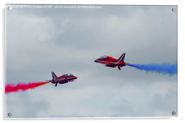 Red Arrows Opposition Roll  Acrylic by Philip Hodges aFIAP ,