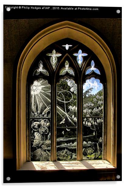Church Window  Acrylic by Philip Hodges aFIAP ,