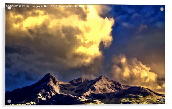  Clouds Over The Cuillins ( Painter version ) Acrylic by Philip Hodges aFIAP ,