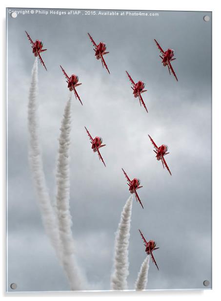  Red Arrows at Yeovilton (5) Acrylic by Philip Hodges aFIAP ,