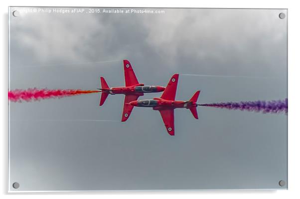 Red Arrows singletons crossover  Acrylic by Philip Hodges aFIAP ,