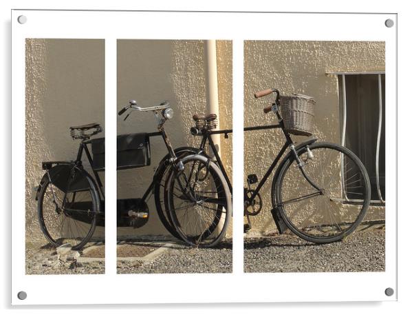 Bicycles Triptych Acrylic by Philip Hodges aFIAP ,