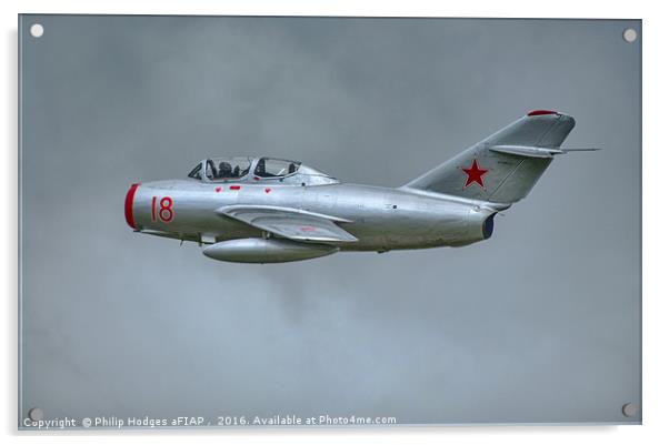 MiG-15UTI Acrylic by Philip Hodges aFIAP ,