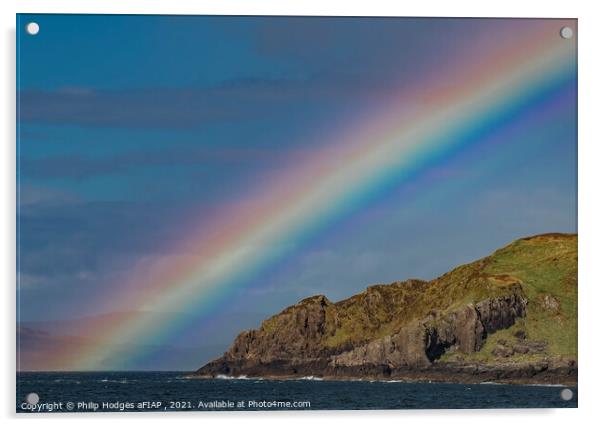 Rainbow over Loch Buie Acrylic by Philip Hodges aFIAP ,